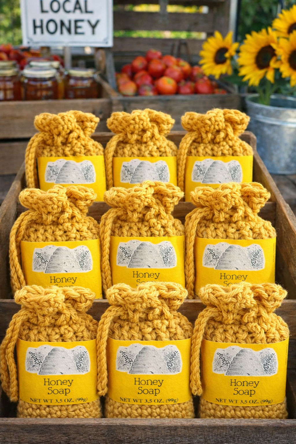 Honey/ Lavender ,Beeswax Soap w/ ecofriendly soap saver pouch