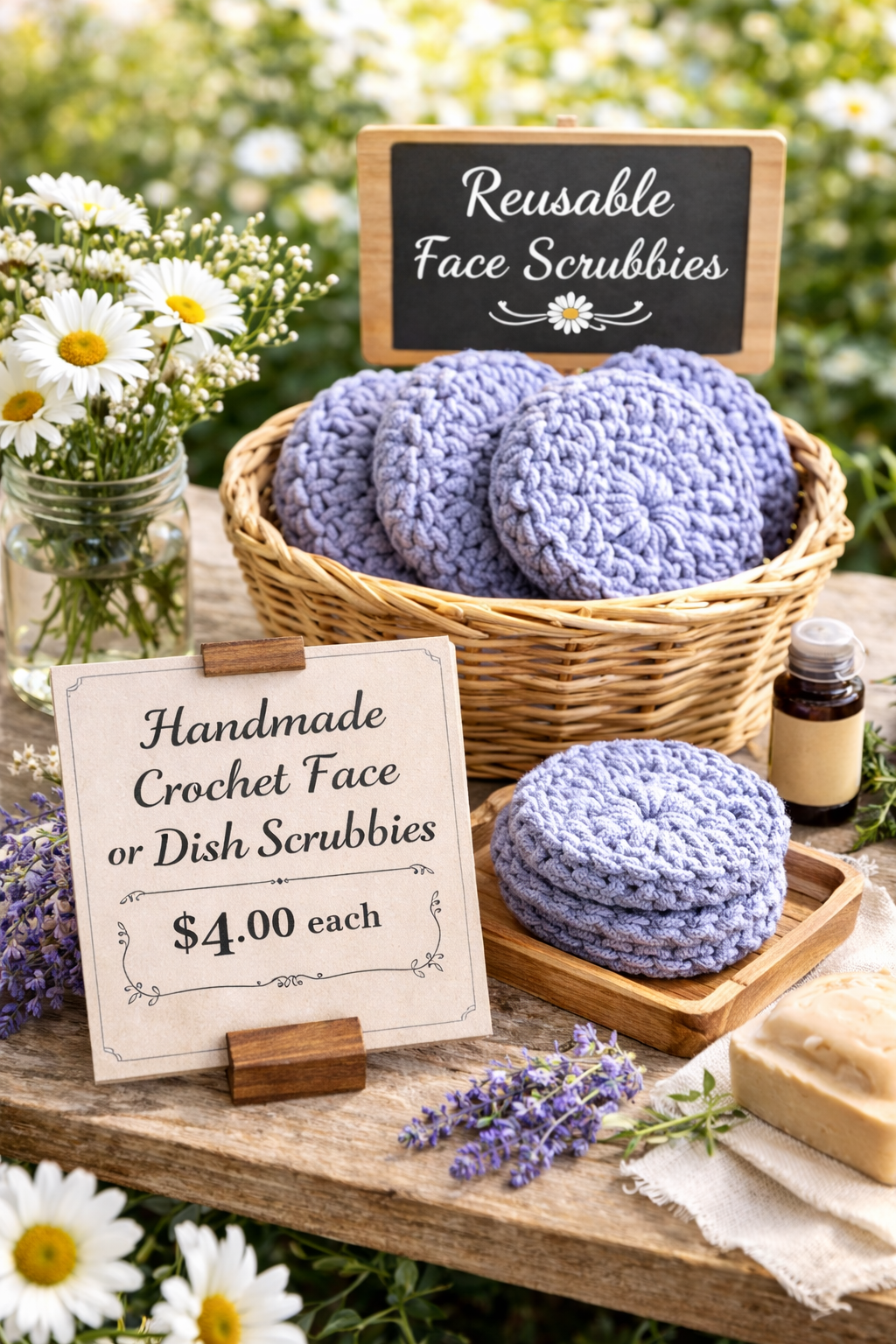 Handmade Crochet Face or Dish Scrubbies – Reusable & Eco-Friendly